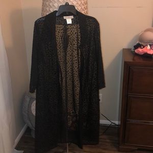 Sheer one button long jacket